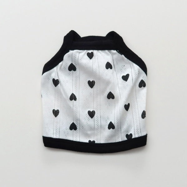 Heart Sleeveless Top – Black