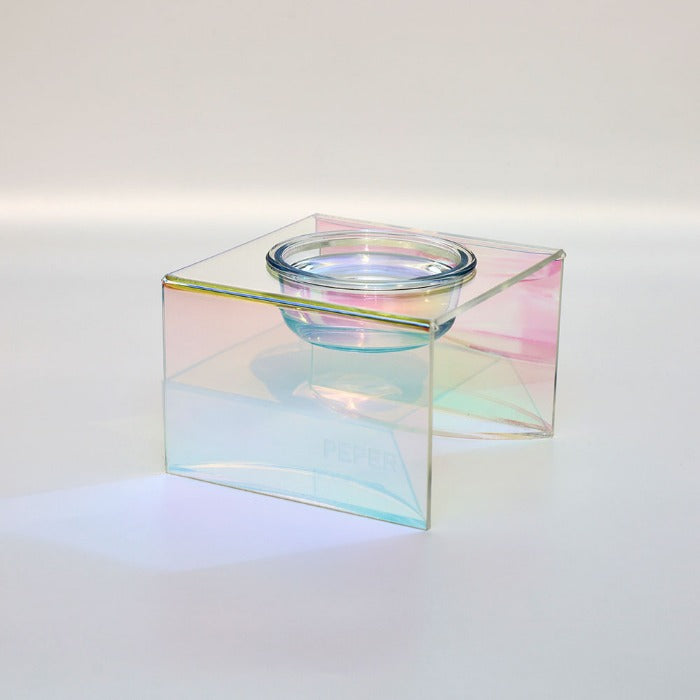 Shimmer Pet Table 1 Bowl – Yellow Pink