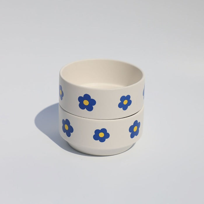 Illustrated Ceramic Dish – Blue Flower