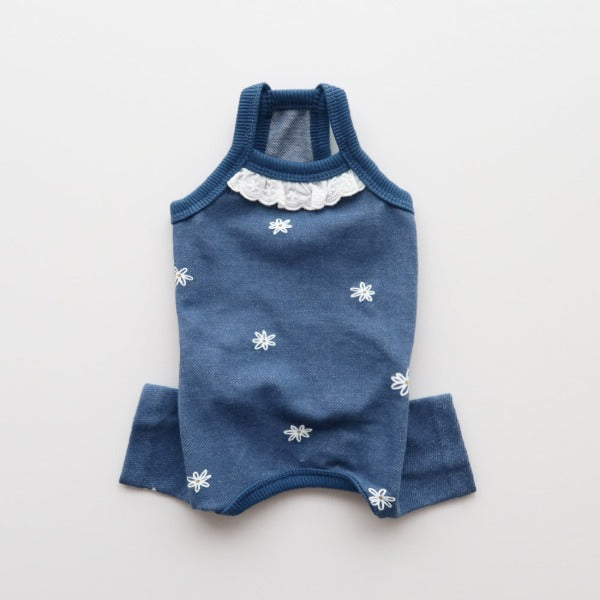 Roy Flower Onesie – Denim