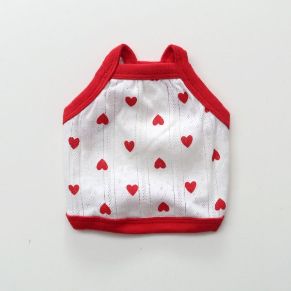 Heart Sleeveless Top – Red