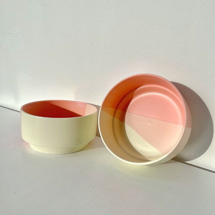 Pastel Block Ceramic Dish – Coral Soda