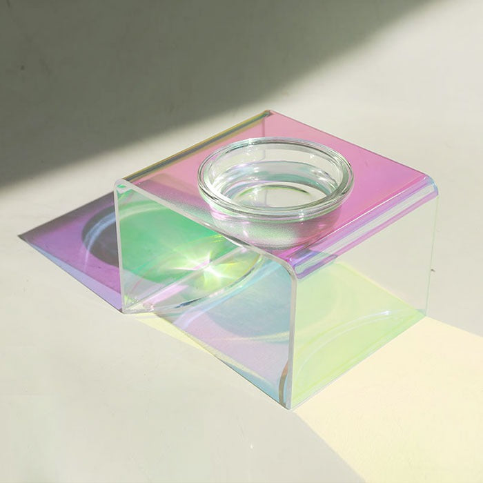 Shimmer Pet Table 1 Bowl – Blue Pink