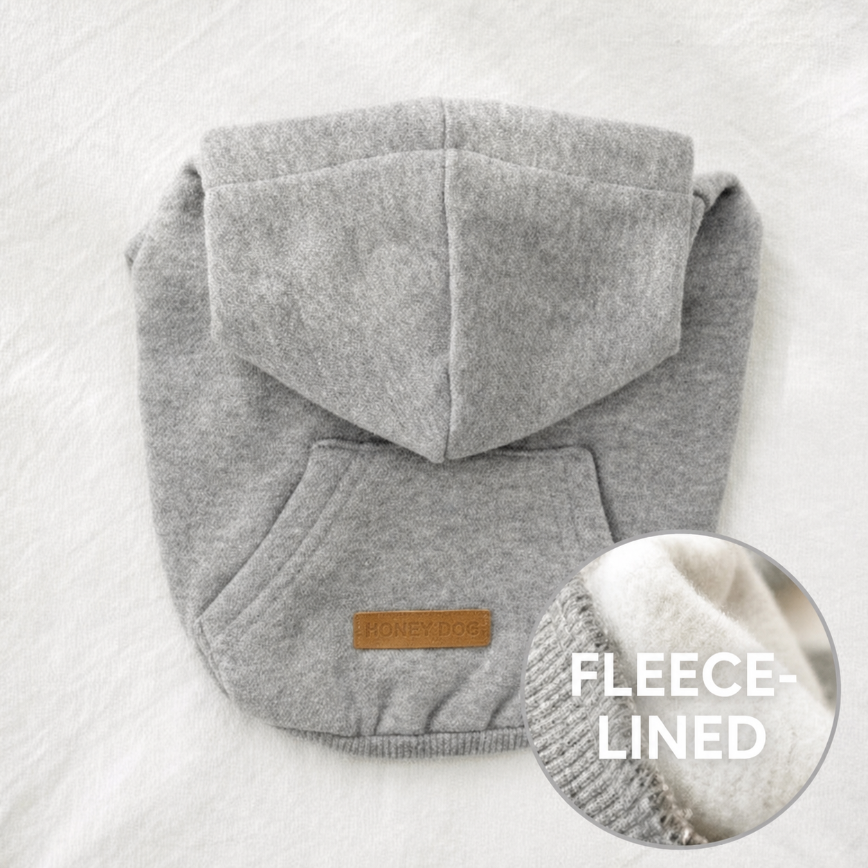 Plain Fleece-Lined Hoodie – Gray