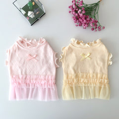 Cotton Heart Ruffle Dress (Yellow)