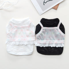 Ribbon Mesh Inner Tee (White)