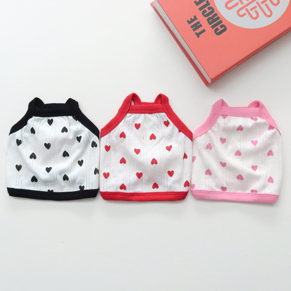 Heart Sleeveless Top (Black)