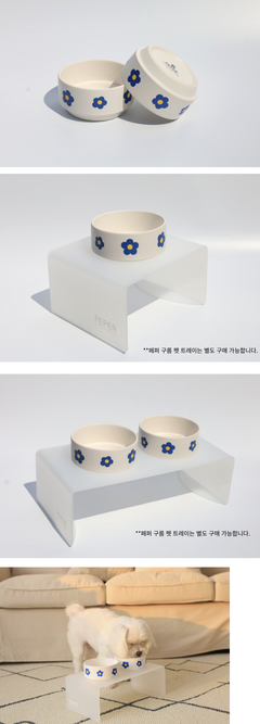 일러스트 도자기Dish- [Blue Flower]