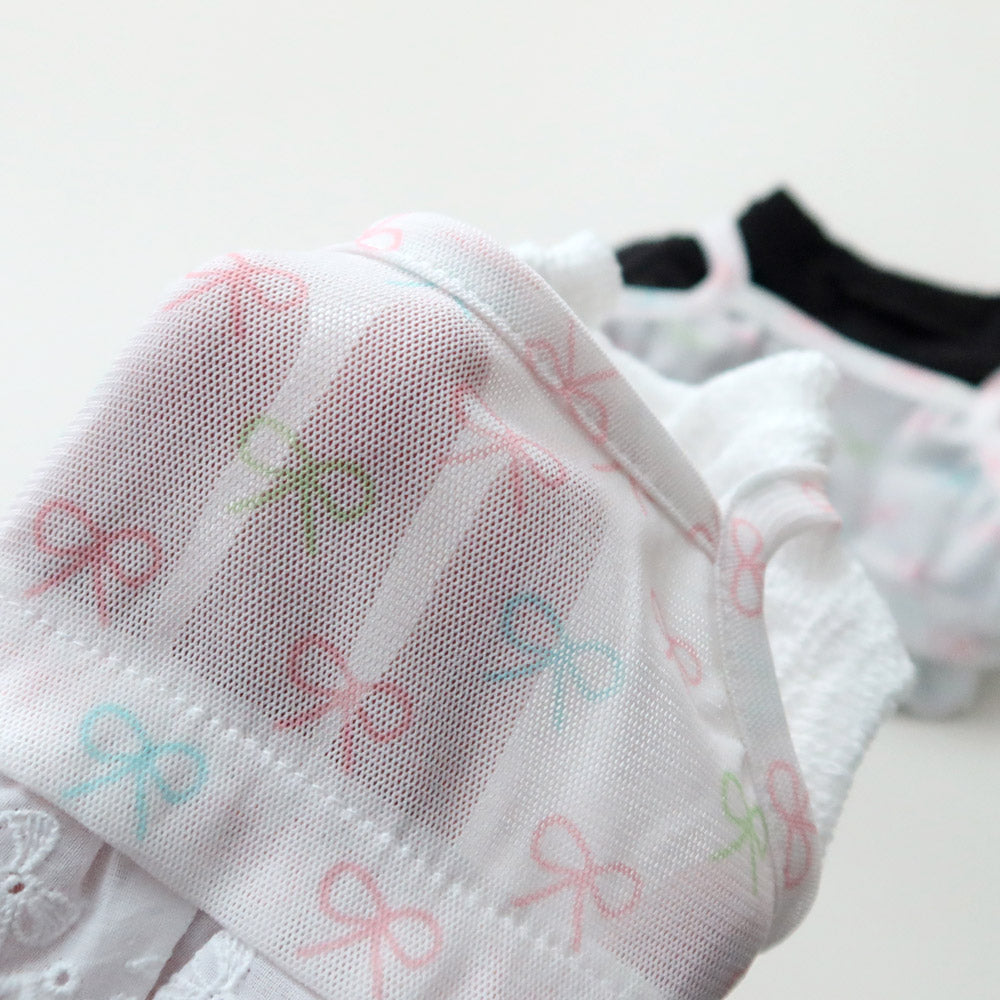 Ribbon Mesh Inner Tee (White)