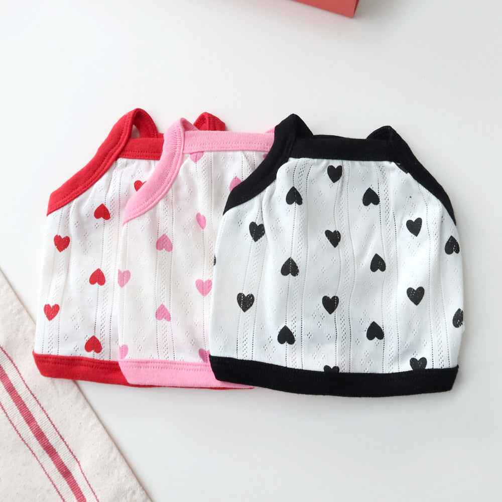 Heart Sleeveless Top (Red)