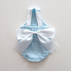 Big Ribbon Sleeveless Top – Sky Blue