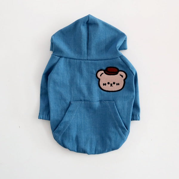 Bear Denim Hoodie – Medium Denim