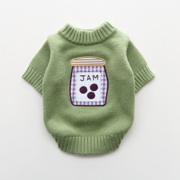 Jam Embroidered Knit Sweater – Green