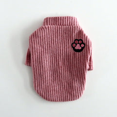 Paw Print Ribbed T-Shirt – Pink