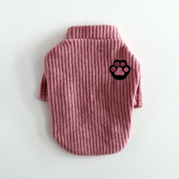 Paw Print Ribbed T-Shirt – Pink