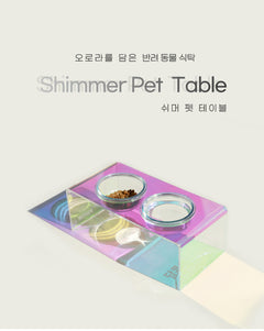 쉬머 Pet Table 2 Bowl -BluePink