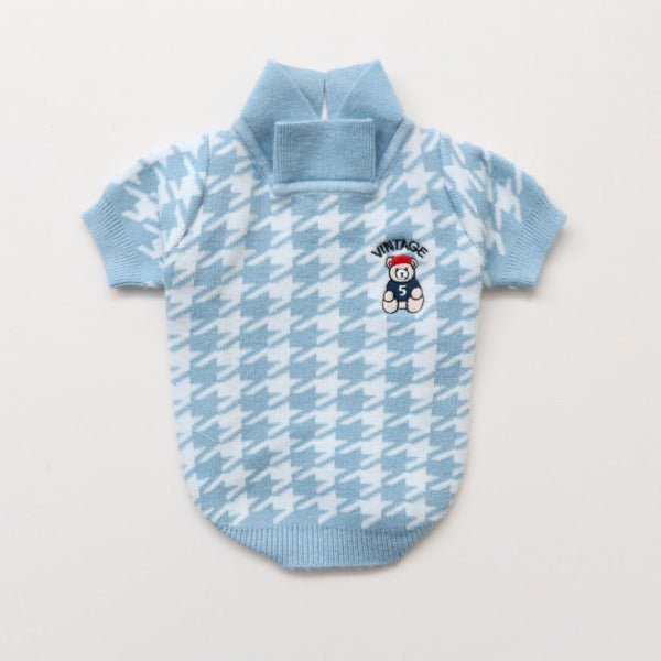 Hound Collar Knit Sweater – Sky Blue