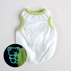 Glow-in-the-Dark Bear Sleeveless Top – White