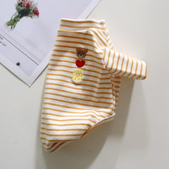 Bear Heart Flower Embroidered T-Shirt – Yellow