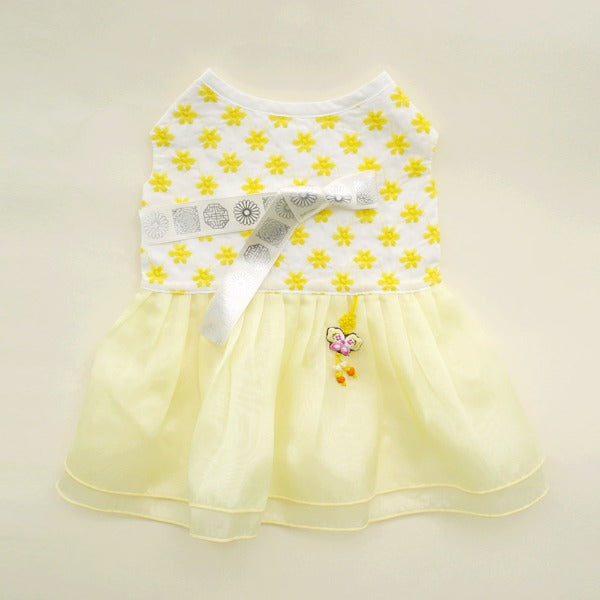 Girls' Butterfly Hanbok – Yellow Skirt