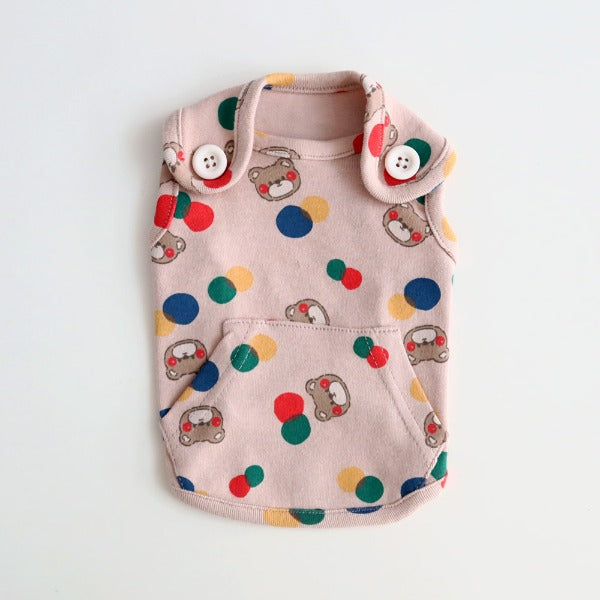 Rosy-Cheek Bear Vest – Beige