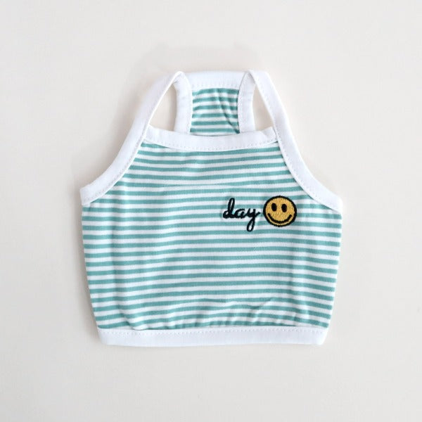 Embroidered Striped Sleeveless Top – Mint