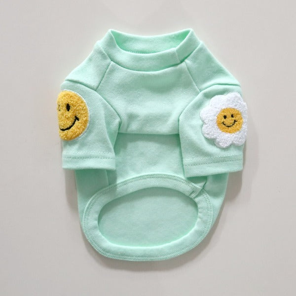 Smile Embroidered T-Shirt – Mint