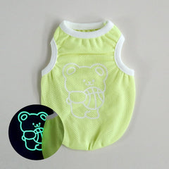 Glow-in-the-Dark Bear Sleeveless Top – Neon Yellow