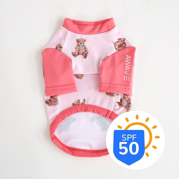 Ribbon Bear Rash Guard – Pink