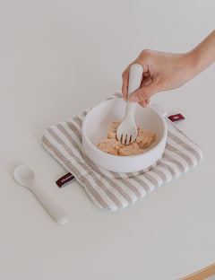 Nouveau Silicone Meal Spoon & Fork Set 2 Colors