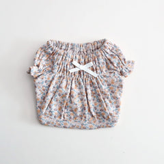 Floral Ruffle Blouse – Beige