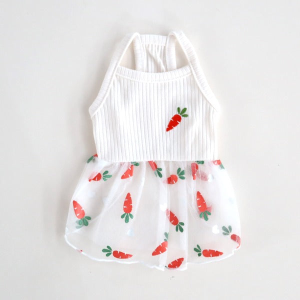 Carrot Mesh Dress – White
