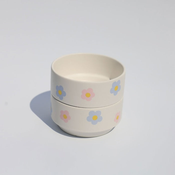 Illustrated Ceramic Dish – Pastel Flower