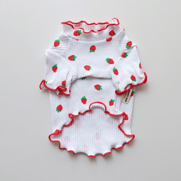 Strawberry Ruffle T-Shirt – White