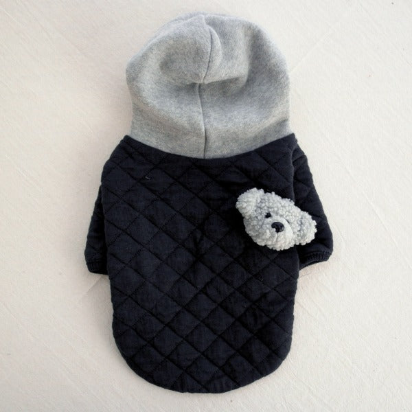 Hooded Quilted Jacket – Charcoal