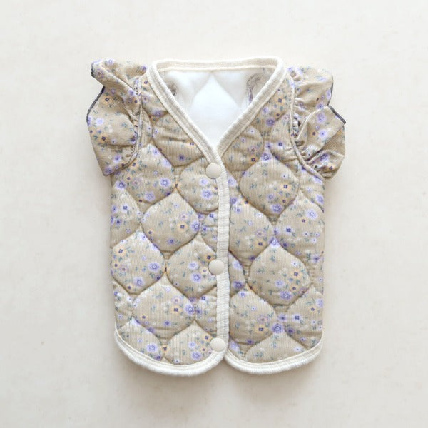 Frill Quilted Vest – Purple