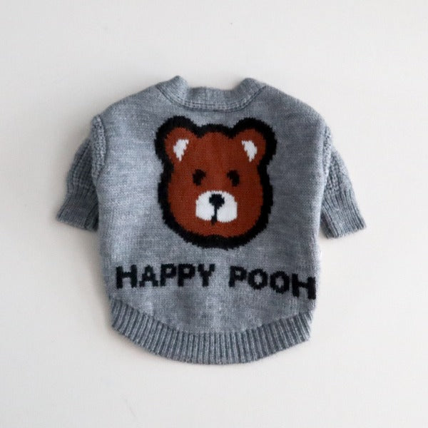 Bear Knit Cardigan – Gray
