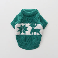 Snowflake Deer Knit Sweater – Green