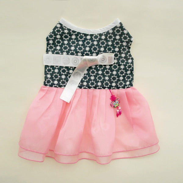 Girls' Butterfly Hanbok – Pink Skirt