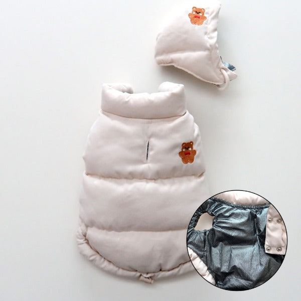 Bear Thermal Hat and Puffer Set – Ivory