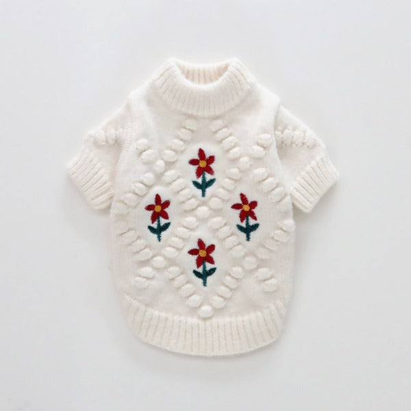 Grandma Embroidered Knit Sweater – Ivory