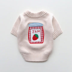 Jam Embroidered Knit Sweater – Ivory