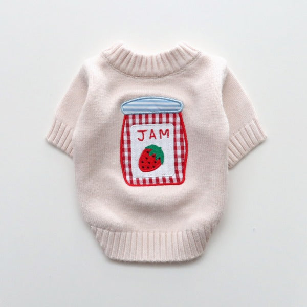 Jam Embroidered Knit Sweater – Ivory