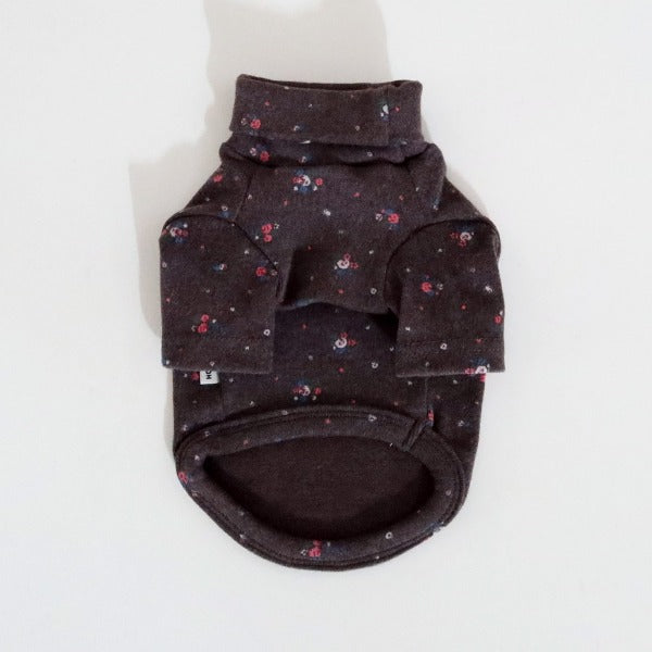 Ditsy Floral Turtleneck – Brown