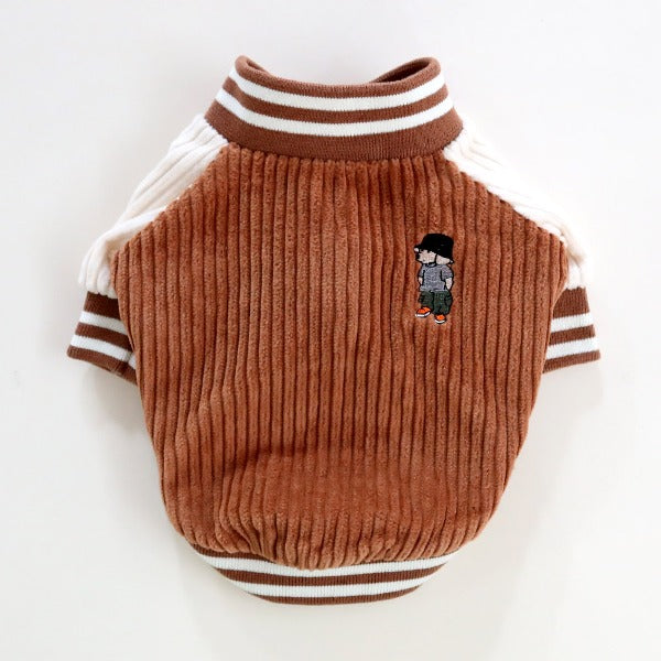 Corduroy Baseball Jacket – Brown