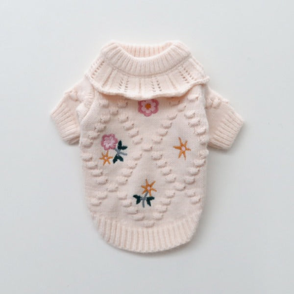 Mother Embroidered Knit Sweater – Ivory