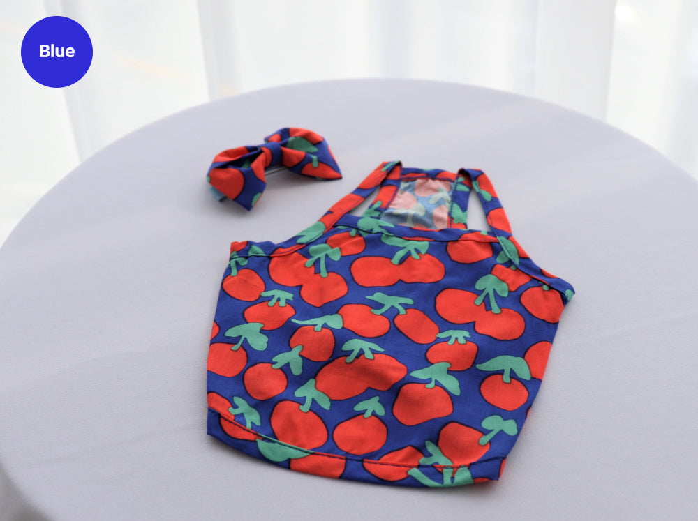 Cherry Crop Top – Blue