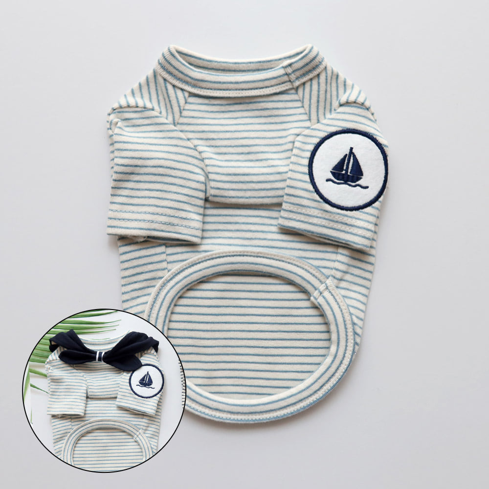 Marine Striped Tee (Sky Blue)