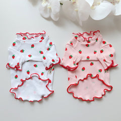 Strawberry Ruffle Tee (Pink)