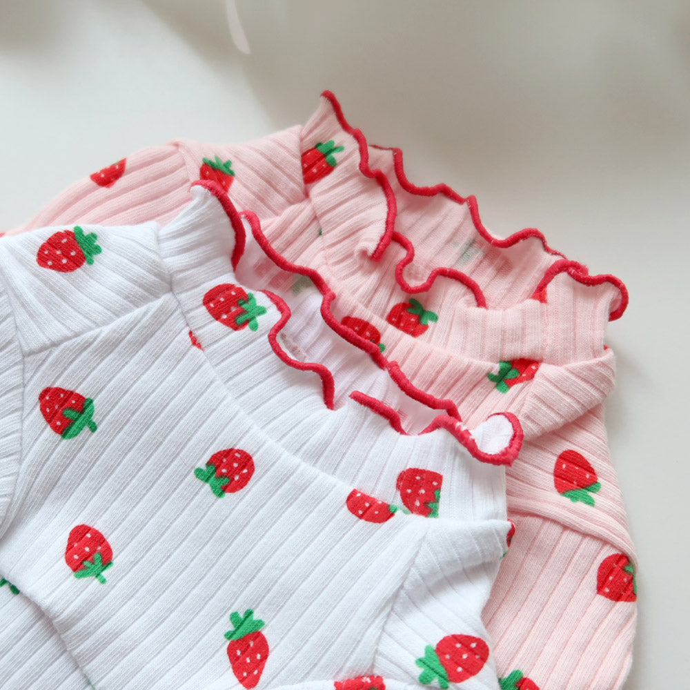 Strawberry Ruffle Tee (Pink)